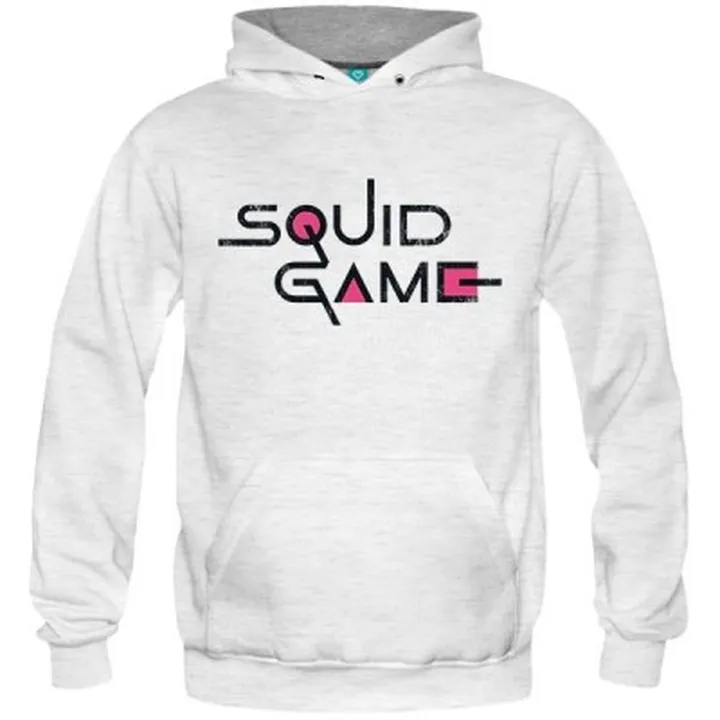 سویشرت هودی ملانژ Squid Game English Logo Black