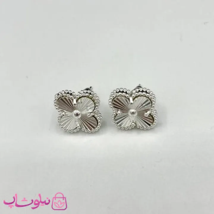 گوشواره میخی دخترانه طرح ونکلیف فول آبکاری نقره کیفیت مستر کد 240