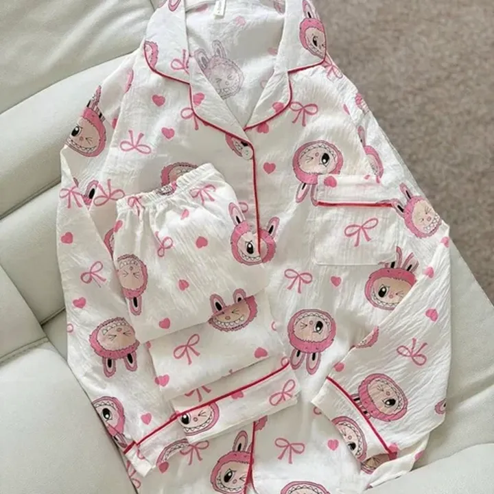 ست پیراهن شلوار استین بلند کد6801