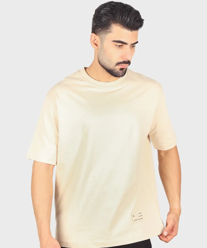 تیشرت لش کرم روشن و ساده 8172