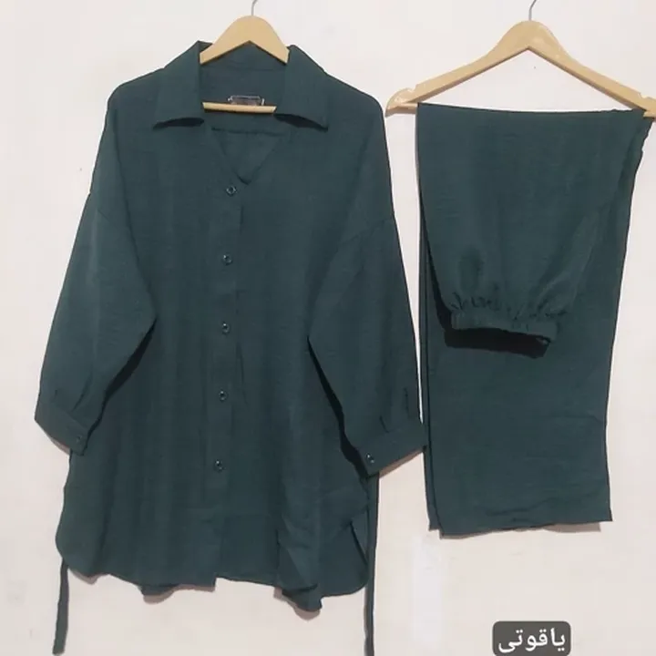 ست تونیک شلوار سایز بزرگ زنانه تنخور شیک  