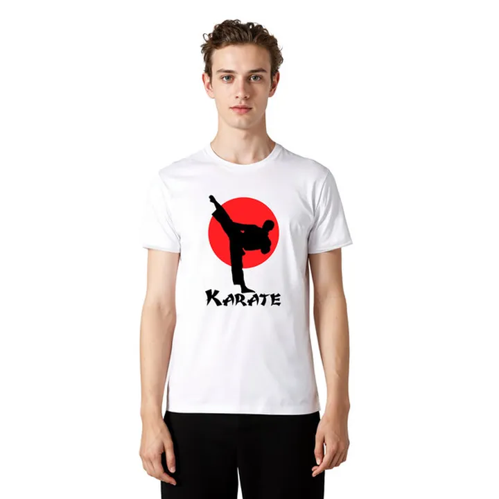 تی شرت آستین کوتاه مردانه اسد طرح کاراته کد 79