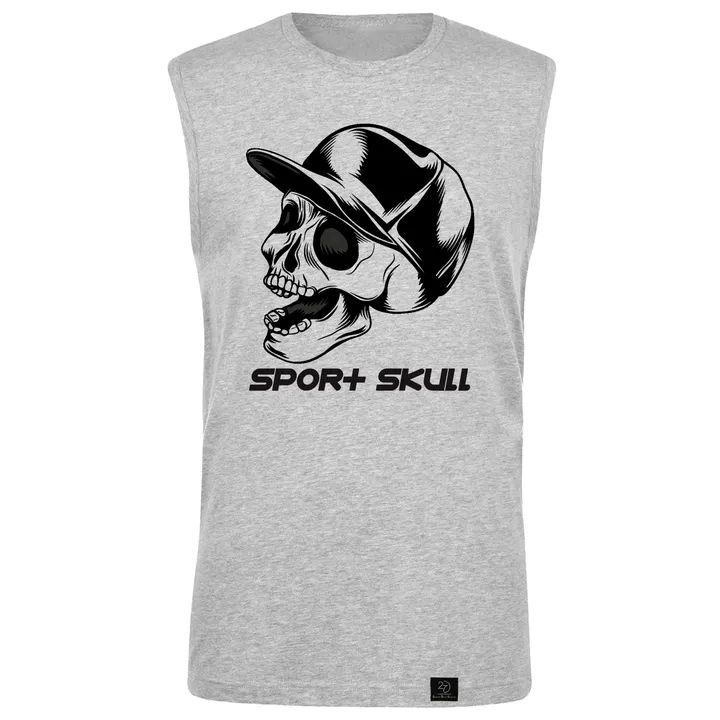 تاپ مردانه 27 مدل SPORT SKULL کد F15 رنگ طوسی