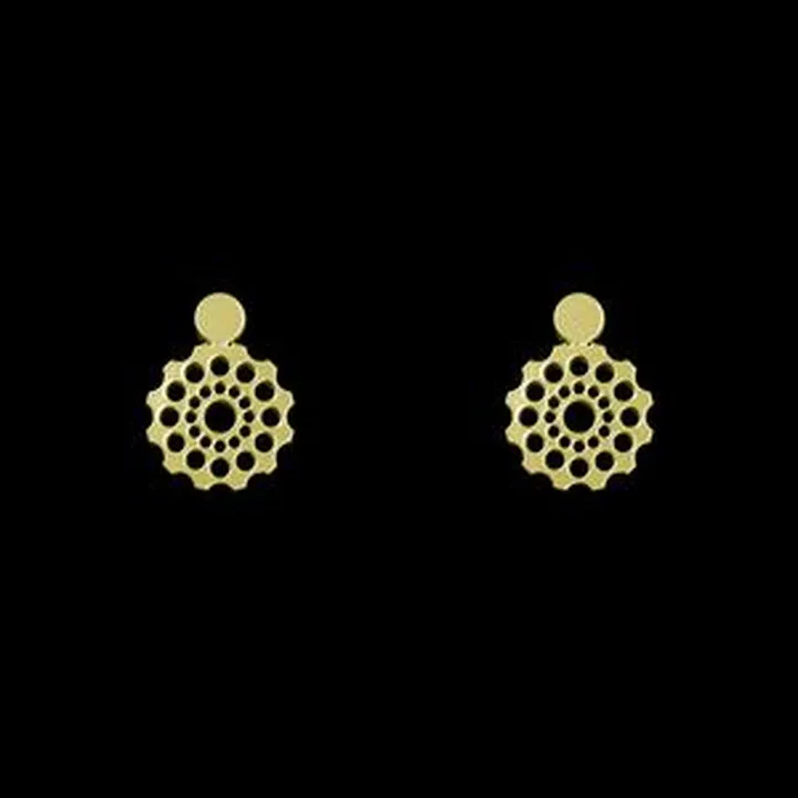 گوشواره طلا 18 عیار زنانه مدوپد مدل هندسی کد GA1-10105