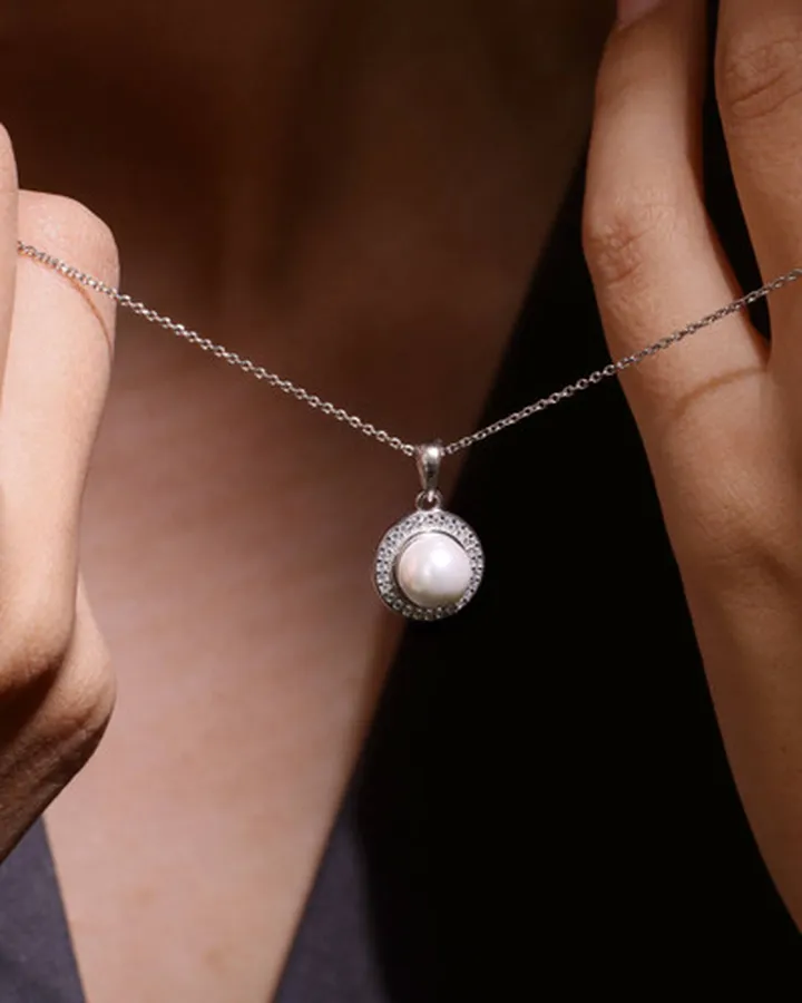 ۰۱۴۱. پلاک نقره مدل مروارید تک (بدون زنجیر)