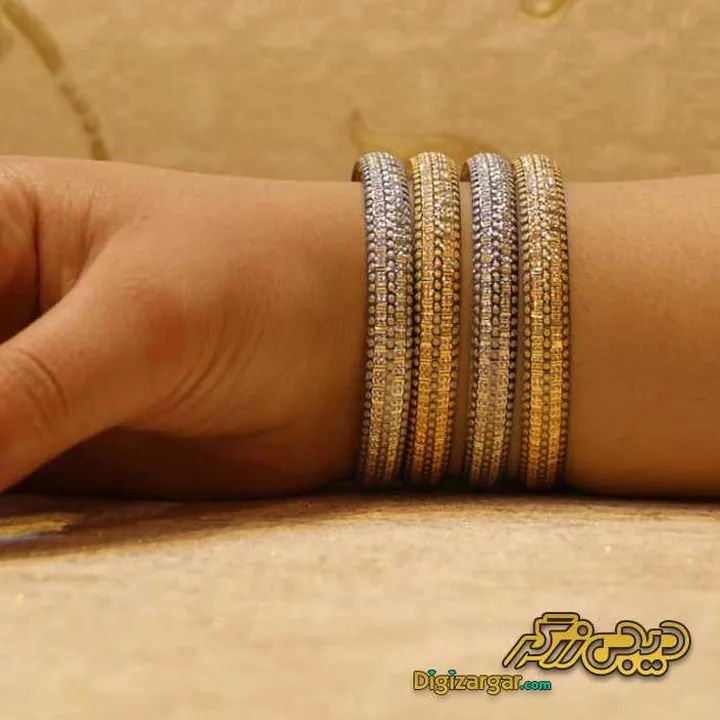 النگو طلا تراش دو رنگ
