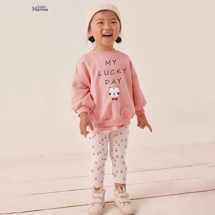 ست تیشرت و شلوار دخترانه بچگانه طرح لاکی دی