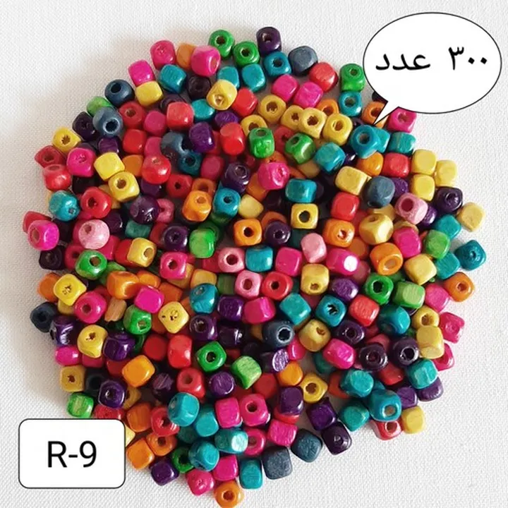 مهره چوبی مکعبی رنگی R-9