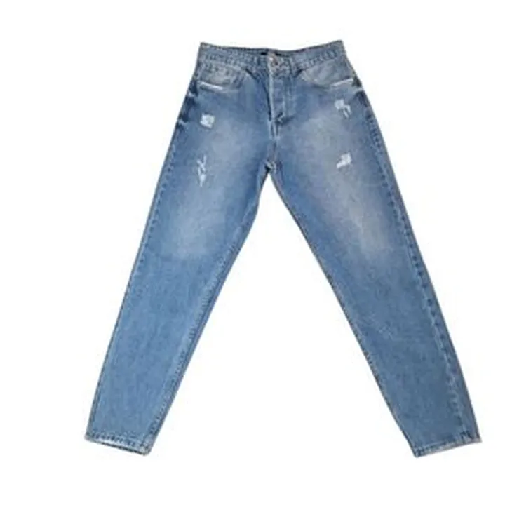 شلوار جین مام فیت مردانه مدل M102 رنگ آبی