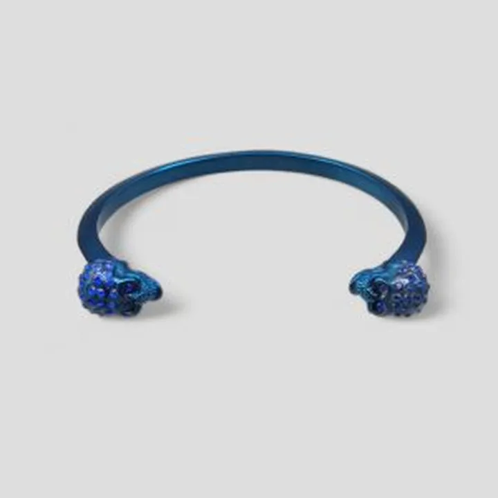 دستبند طرح جمجمه مدل Blue Gems کد Vns-419d5