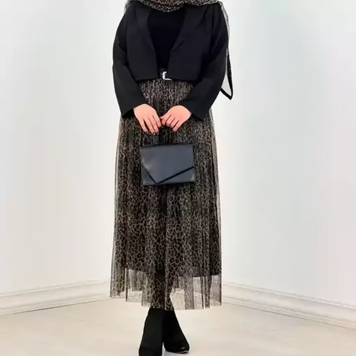 ست سه تیکه رونیا ست کت دامن شال جنس مازراتی و تور