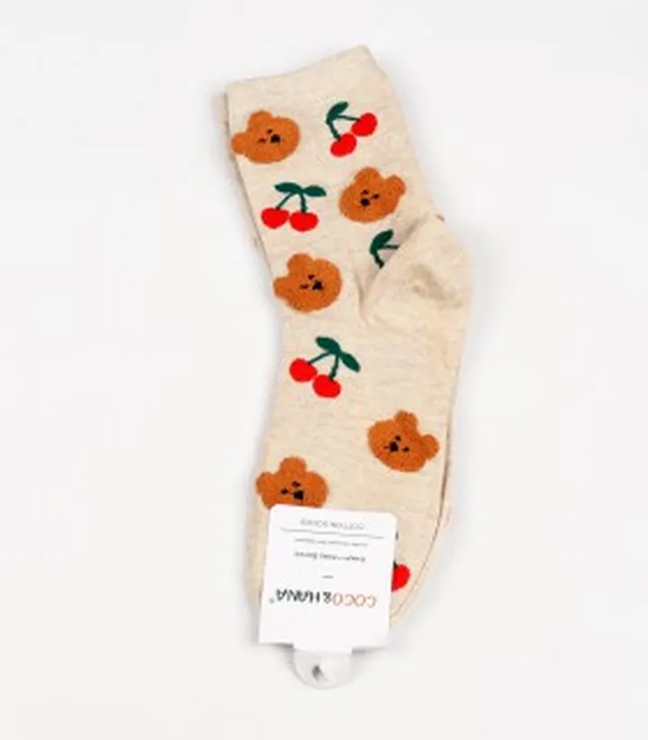 جوراب نیم ساق زنانه طرح دار COCO کد 114149