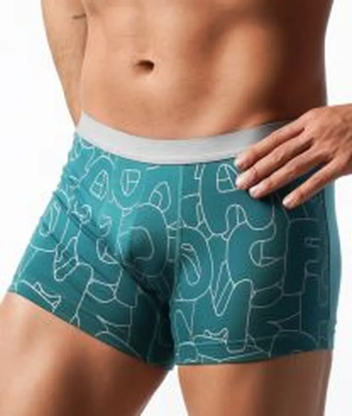 شورت پادار مردانه کمرکش اسپرت چاپ حروف - بسته 2 عددی