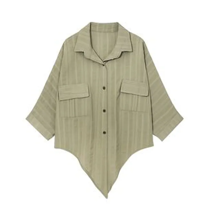 شومیز آستین بلند یقه انگلیسی زنانه مدل کوک دوزی