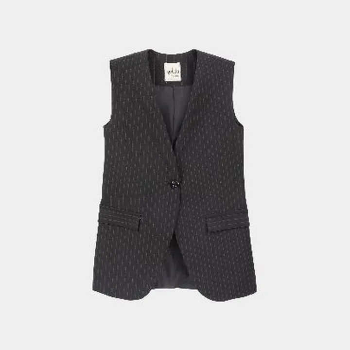 جلیقه فاستونی مشکی راه راه