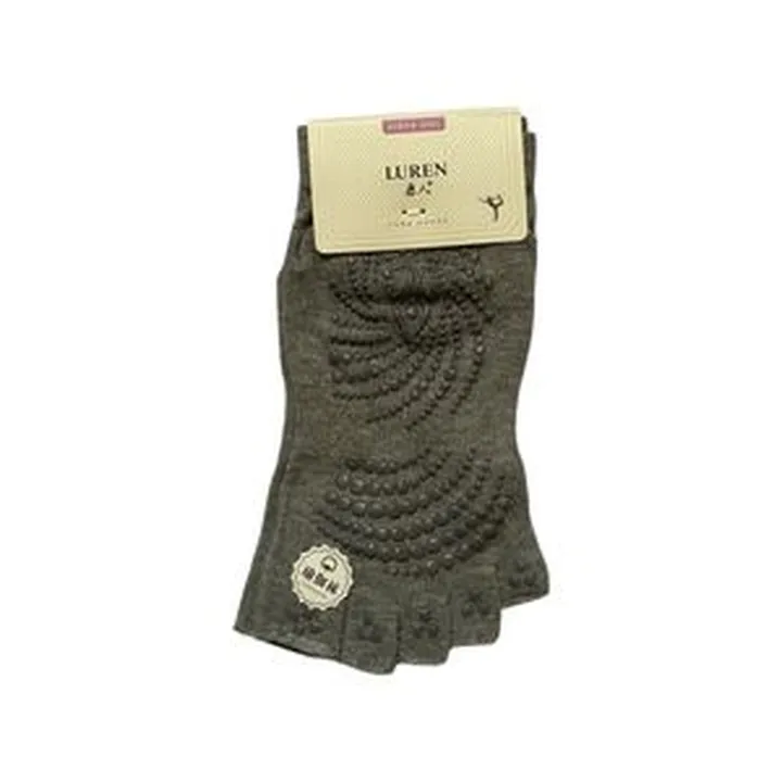 جوراب ورزشی زنانه مدل پیلاتس نیم انگشتی رنگ طوسی