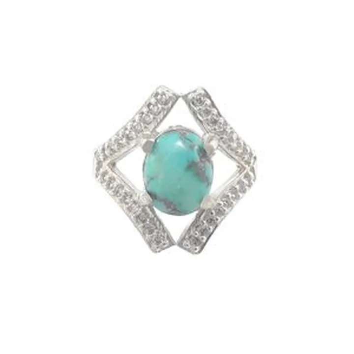 انگشتر نقره زنانه مدل فیروزه