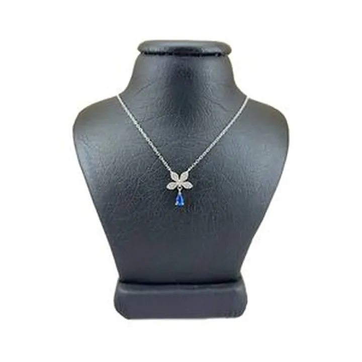 گردنبند نقره زنانه سواروسکی مدل گل تمام سنگ مدل اشک کد 5487541