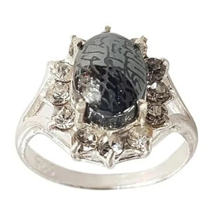 انگشتر نقره زنانه مدل سنگ حدید هفت جلاله کد ۸۸۸