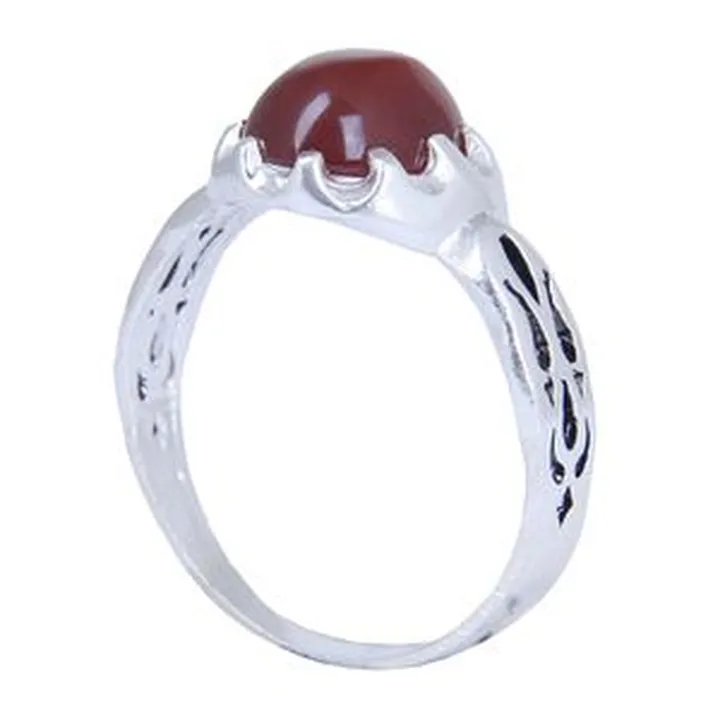 انگشتر نقره مردانه مدل رکاب سیلندری عقیق طبیعی کد AM-5232