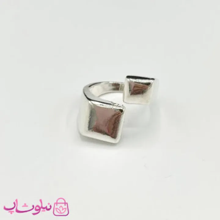 انگشتر زنانه طرح مربع آبکاری نقره کد 150