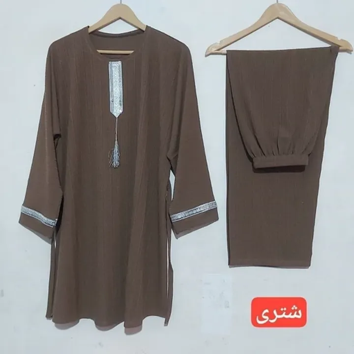 ست تونیک شلوار سایز بزرگ مدل کراواتی 