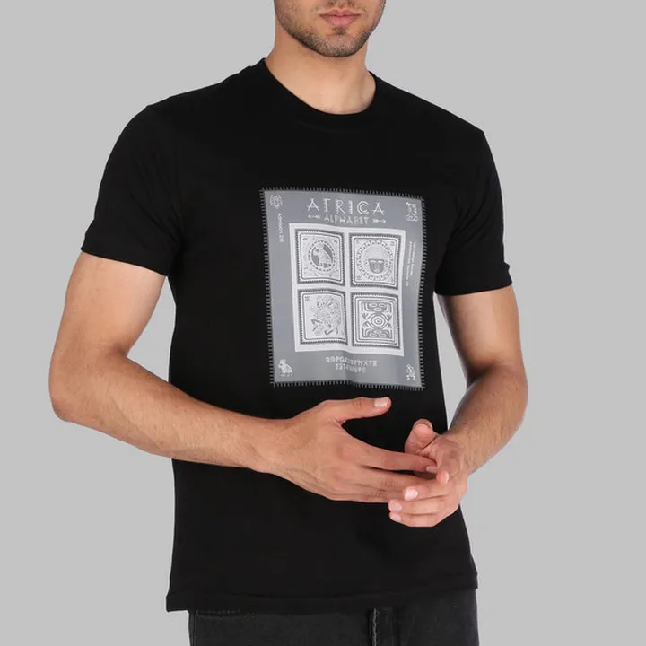 تی‌شرت آستین کوتاه مردانه مدل M117 رنگ مشکی