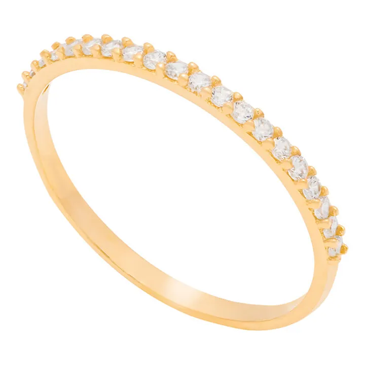 انگشتر طلا 18 عیار زنانه وی گالری مدل نیمه نگین کد...