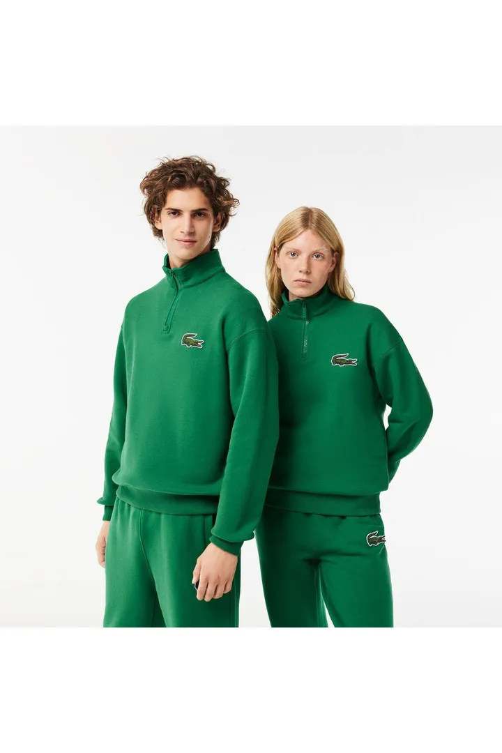 <span class="text-styled__StyledSpan-sc-d280c10c-1 dvOaRP">Lacoste< span>سویشرت سبز نیمه زیپ گشاد زنانه-مردانه