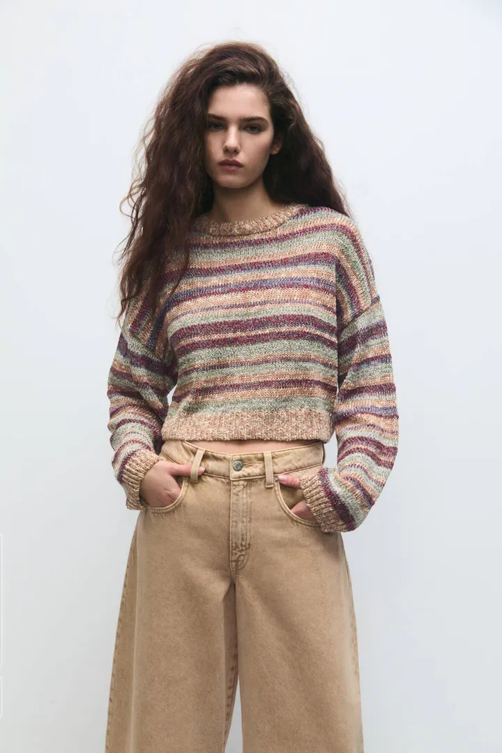 <span class="text-styled__StyledSpan-sc-d280c10c-1 dvOaRP">Pull & Bear< span>ژاکت بافتنی راه راه روستایی