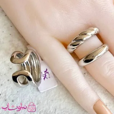 انگشتر زنانه درشت YSX نقره ای کد 48-1