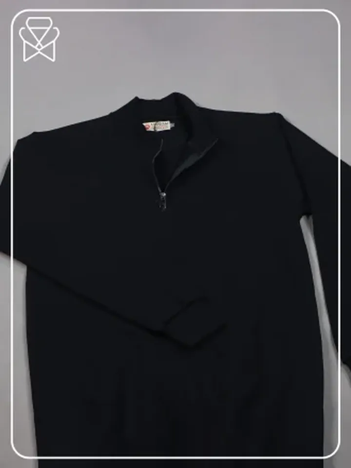 نیم زیپ مشکی پنبه کد 700138