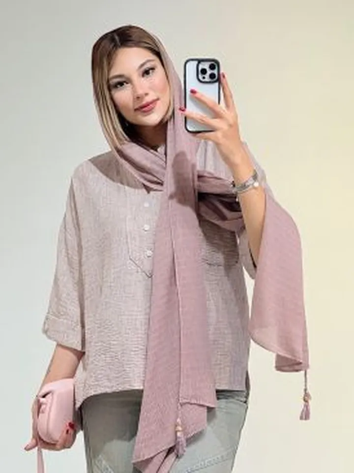 شومیز جلوبسته 3دکمه کد 19219