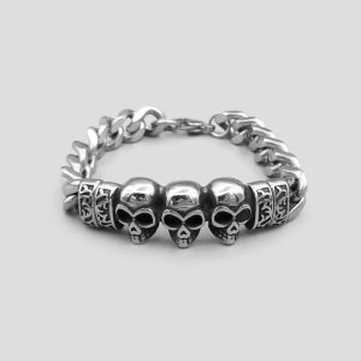 دستبند کارتیر اسکلت مدل 3Skulls کد Njd-369d3