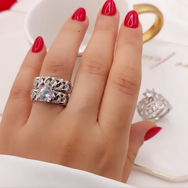 انگشتر زنانه جواهری استیل رنگ ثابت کد 375 جدید 