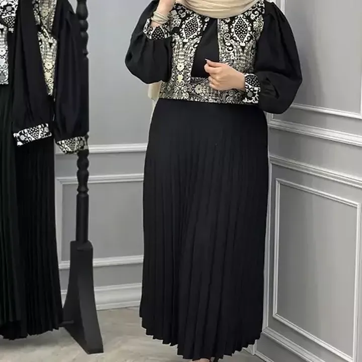 ژیله و پیراهن و کمربند جنس کرپ اسکاچی و تافته فری تا 46