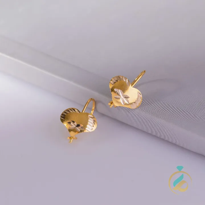 گوشواره طلا قلب چفتی