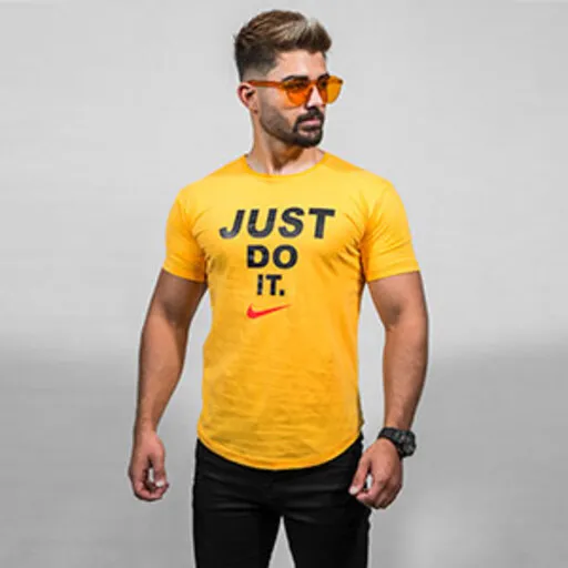 تیشرت Just Do It مردانه خردلی مدل Ditro