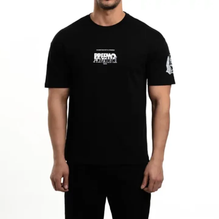 تیشرت نخ پنبه سرجیو مشکی کد 10404