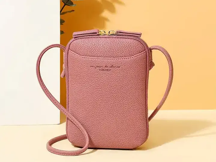 کیف دوشی زنانه زیپی طرح چرم TAOMICMIC D7078 Fashion Design Crossbody Bag