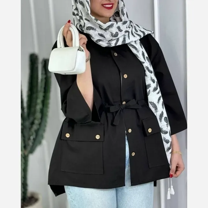 مانتو زنانه و دخترانه داکرون جدید پرفروش کمرگت