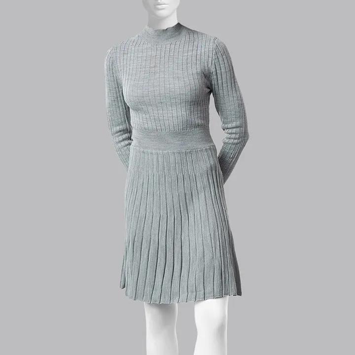 پیراهن بافت یقه ایستاده زنانه مدل 814857587 طرح تر...