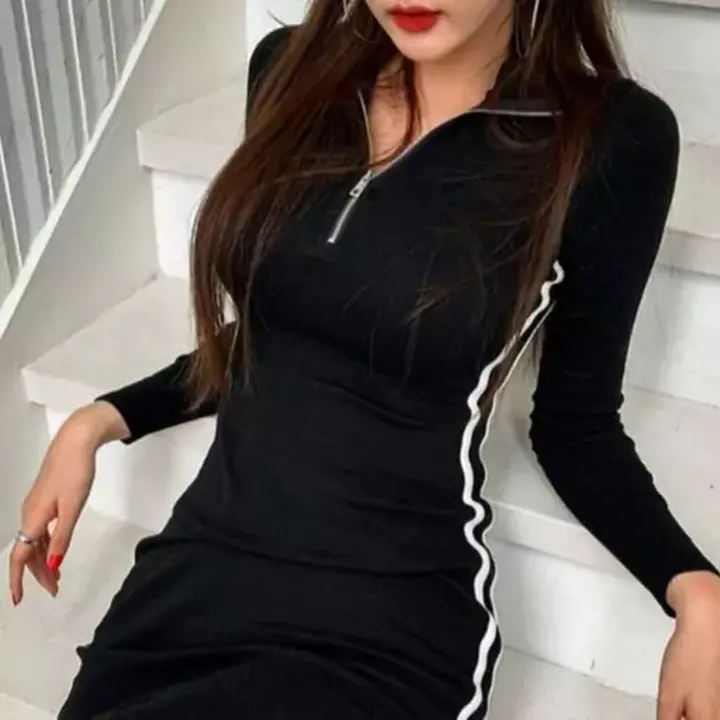 تونیک زیپ دار زنانه جنس کبریتی  