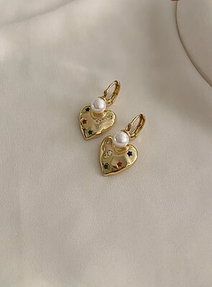 گوشواره قلب ستاره رنگی