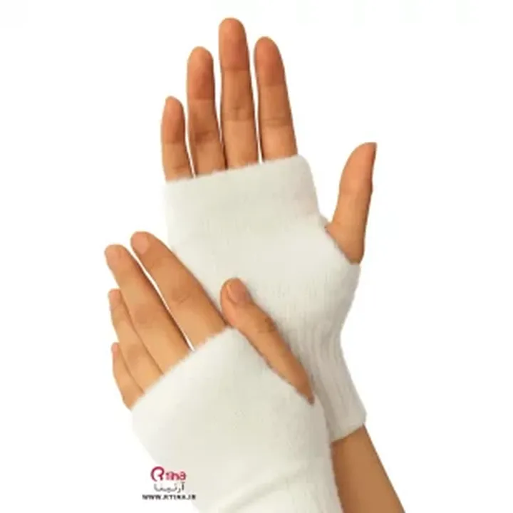 دستکش نیمه انگشتی سفید دخترانه و زنانه