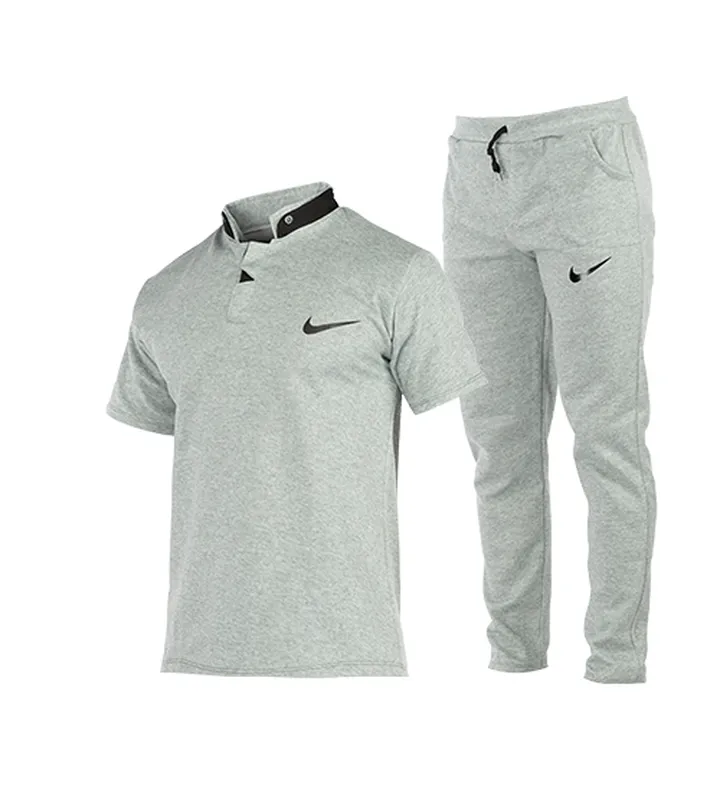 ست تیشرت و شلوار مردانه آستین کوتاه Nike ساده یقه گرد