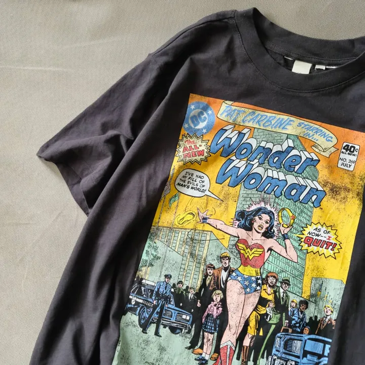 تیشرت کات لیبل h&m wonder woman