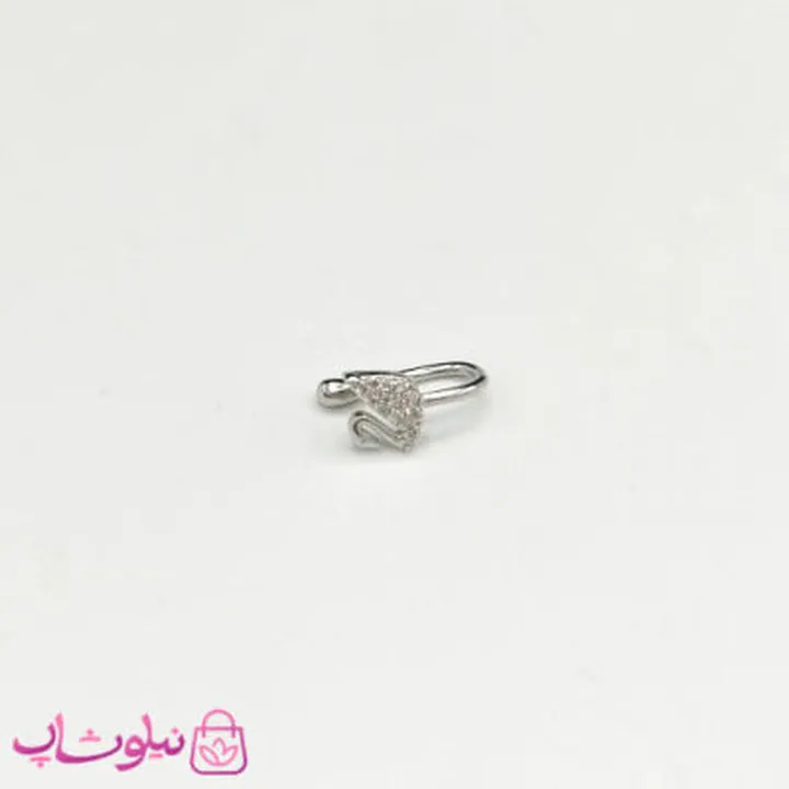 پیرسینگ بینی یا گوش طرح قو نگیندار بدون نیاز به سوراخ کد 658