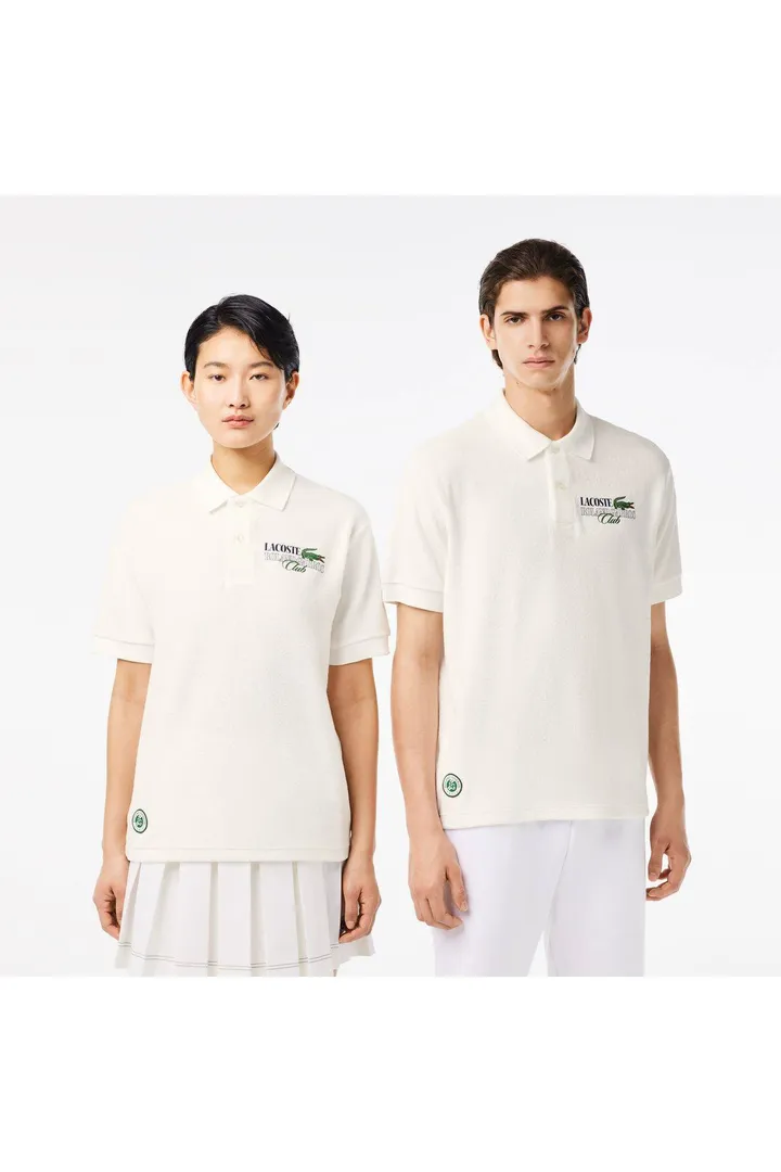 <span class="text-styled__StyledSpan-sc-d280c10c-1 dvOaRP">Lacoste< span>X Roland Garros Unisex Fit White Polo