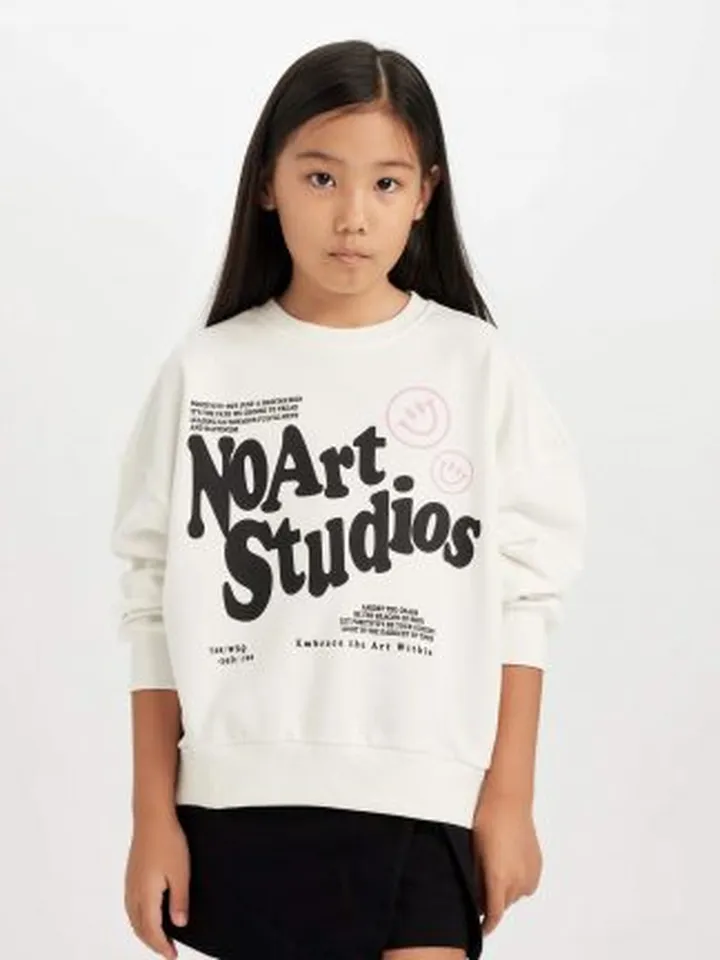 سویشرت دخترانه بژ دفکتو